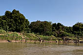 Luang Prabang, Laos - The Northern temporary walk bridge over the Nam Khan 